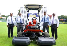 Sri Lanka Cricket (SLC) donated a high-powered turf cutter to SSC Sports Club, following a request made by the Club Officials.