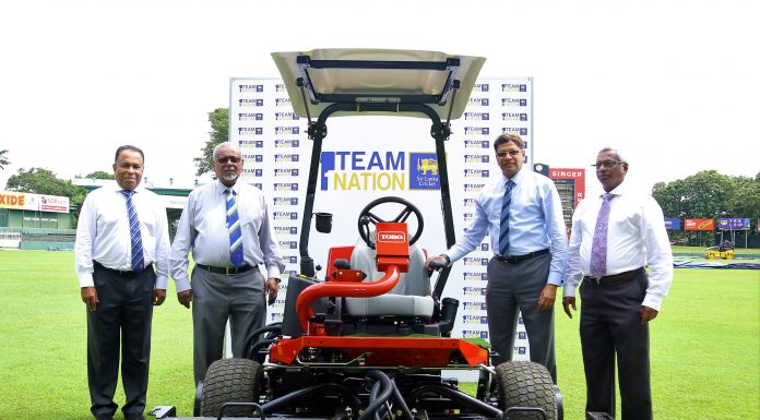 Sri Lanka Cricket (SLC) donated a high-powered turf cutter to SSC Sports Club, following a request made by the Club Officials.