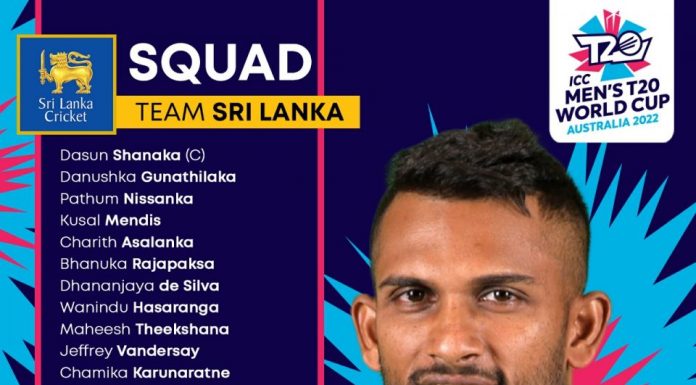 The Sri Lankan team playing in the 2022 ICC Men’s T20 World Cup