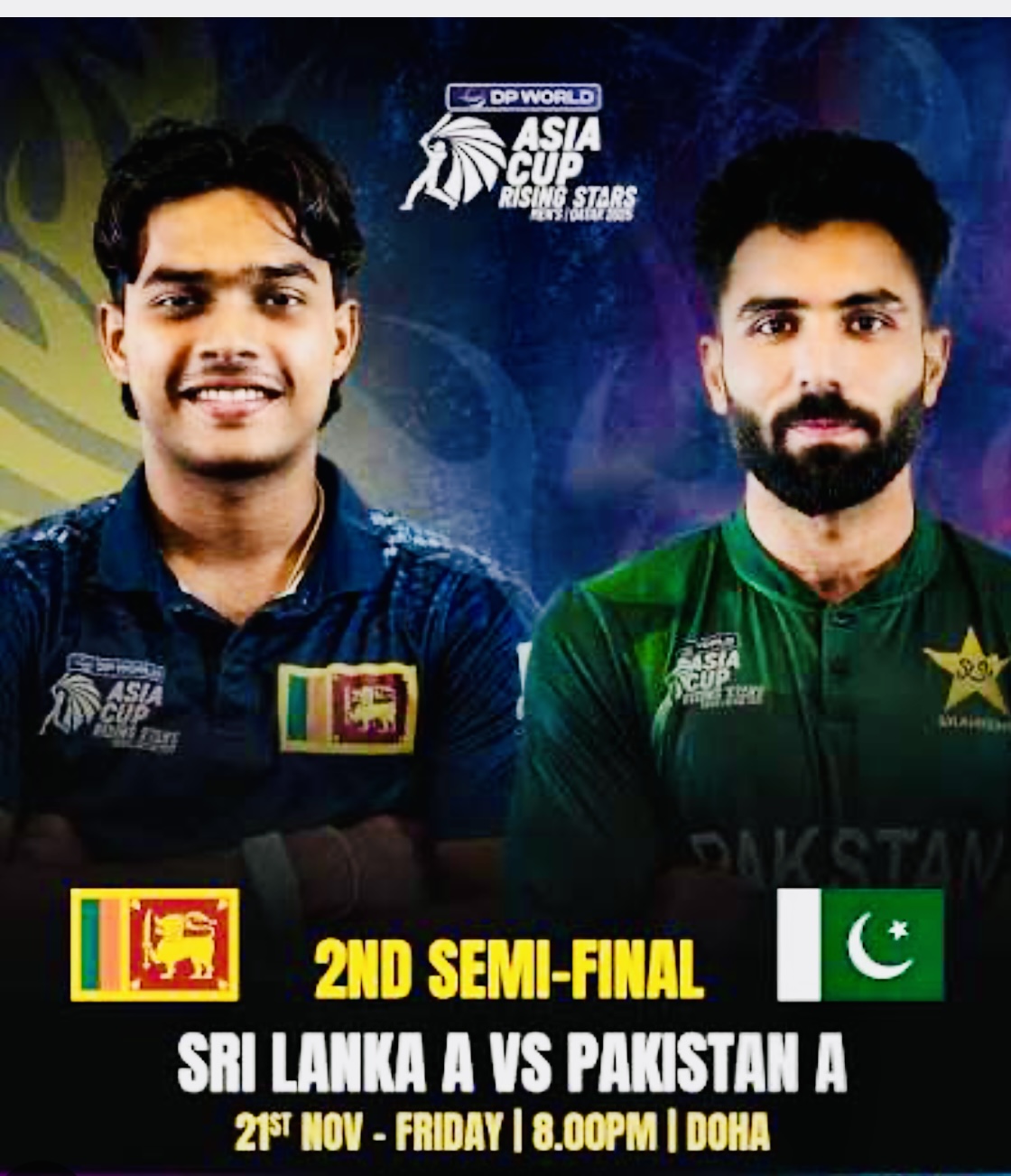 ශ්රී ලංකා A කණ්ඩායම සහ පාකිස්තාන A කණ්ඩායම අතර T20 අවසන් පුර්ව තරගය අද…..