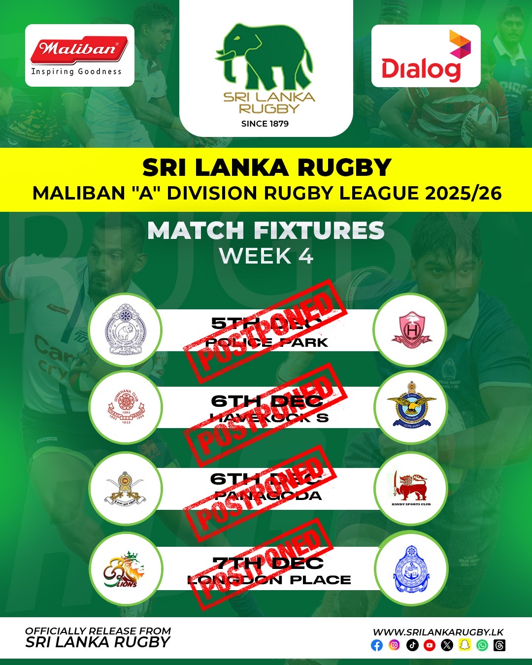 🚨 IMPORTANT ANNOUNCEMENT: All Week 4 Matches POSTPONED! 🚨